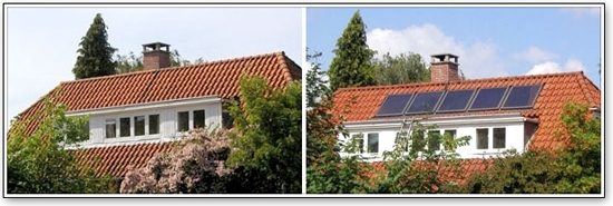 Solvarmeanlæg i Holte før/efter